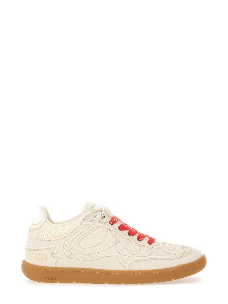 Discover the authentic GANNI women's 08 CANVAS SNEAKER in White