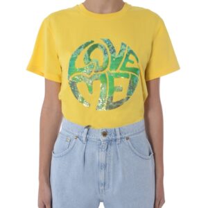 Explore the authentic alberta ferretti women's CREW NECK T-SHIRT in Yellow