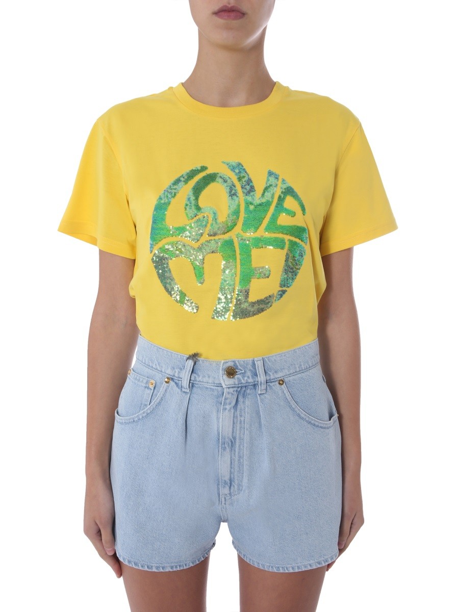 Explore the authentic alberta ferretti women's CREW NECK T-SHIRT in Yellow