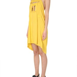 Refresh your wardrobe with the RICK OWENS women's MIDI DRESS in Yellow