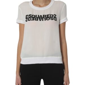 Discover pure elegance with the Dsquared2 women's ROUND NECK T-SHIRT in White