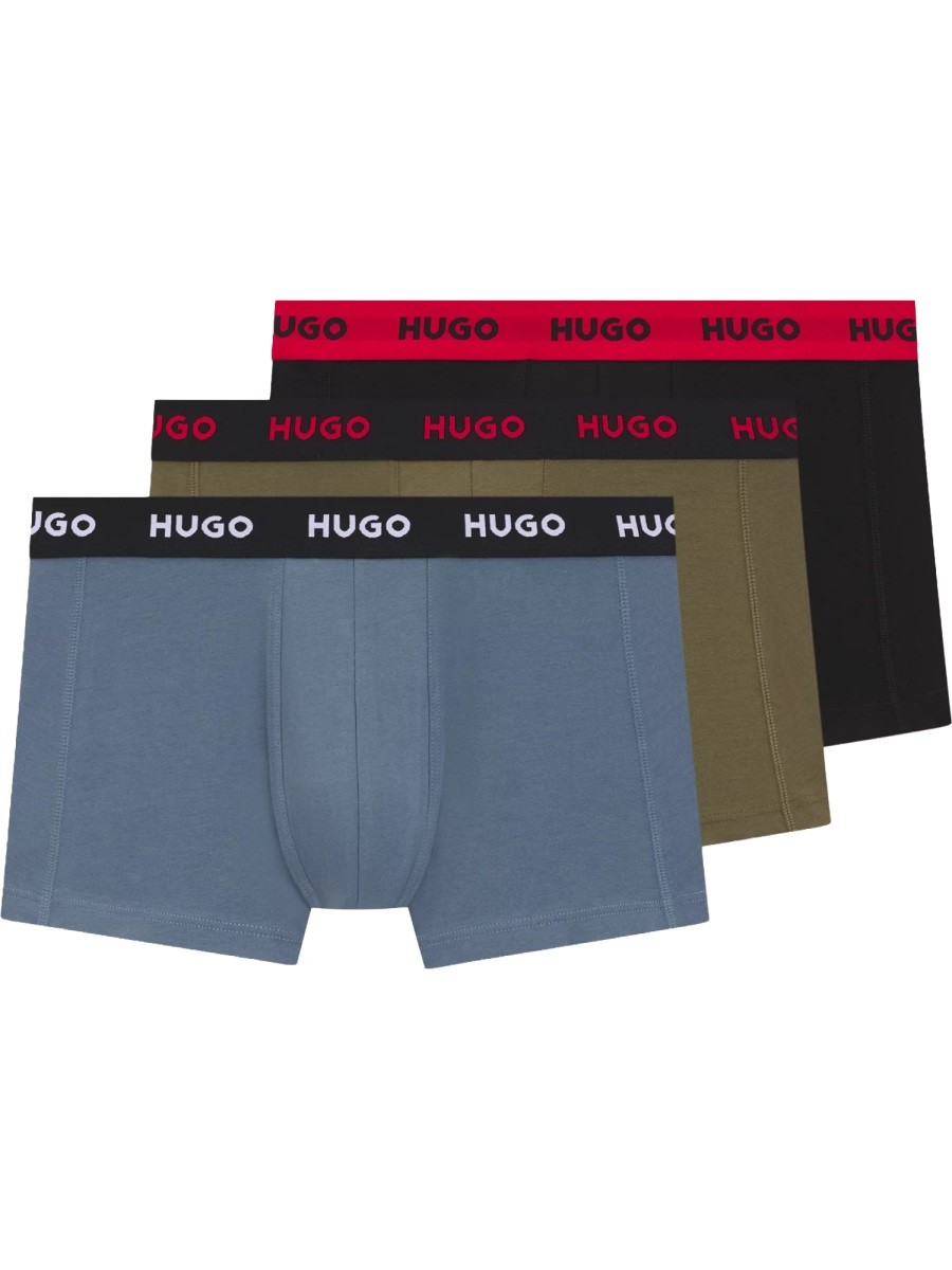 Explore the authentic Hugo men's 3-PACK BOXER SHORTS WITH LOGO in MULTICOLOUR