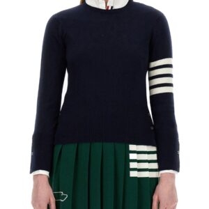 Refresh your wardrobe with the THOM BROWNE women's 4BAR SHIRT in Blue