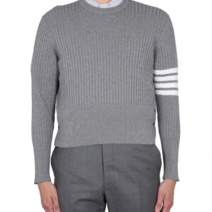 Refresh your wardrobe with the THOM BROWNE men's 4BAR STRIPE JERSEY in Grey