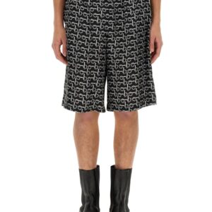Explore the authentic Burberry men's ALL OVER PRINT BERMUDA SHORTS in Black