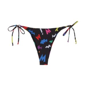 Refresh your wardrobe with the Moschino women's ALL OVER PRINT BIKINI BRIEFS in Black
