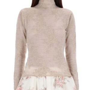 Discover the authentic GANNI women's ALPACA BLEND SWEATER in beige