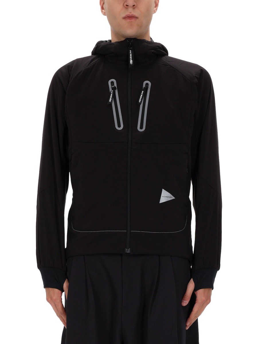 Refresh your wardrobe with the AND WANDER men's "ALPHA AIR" JACKET in Black