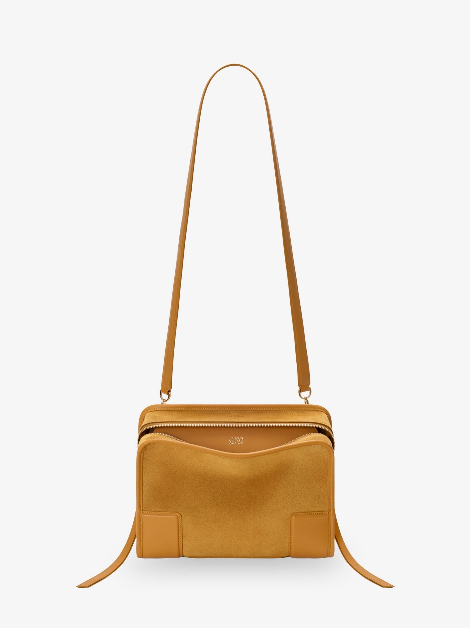 LOEWE – Amazona 180 Medium Suede Shoulder Bag : Color - OCHRE, Size - UNI - Image 3