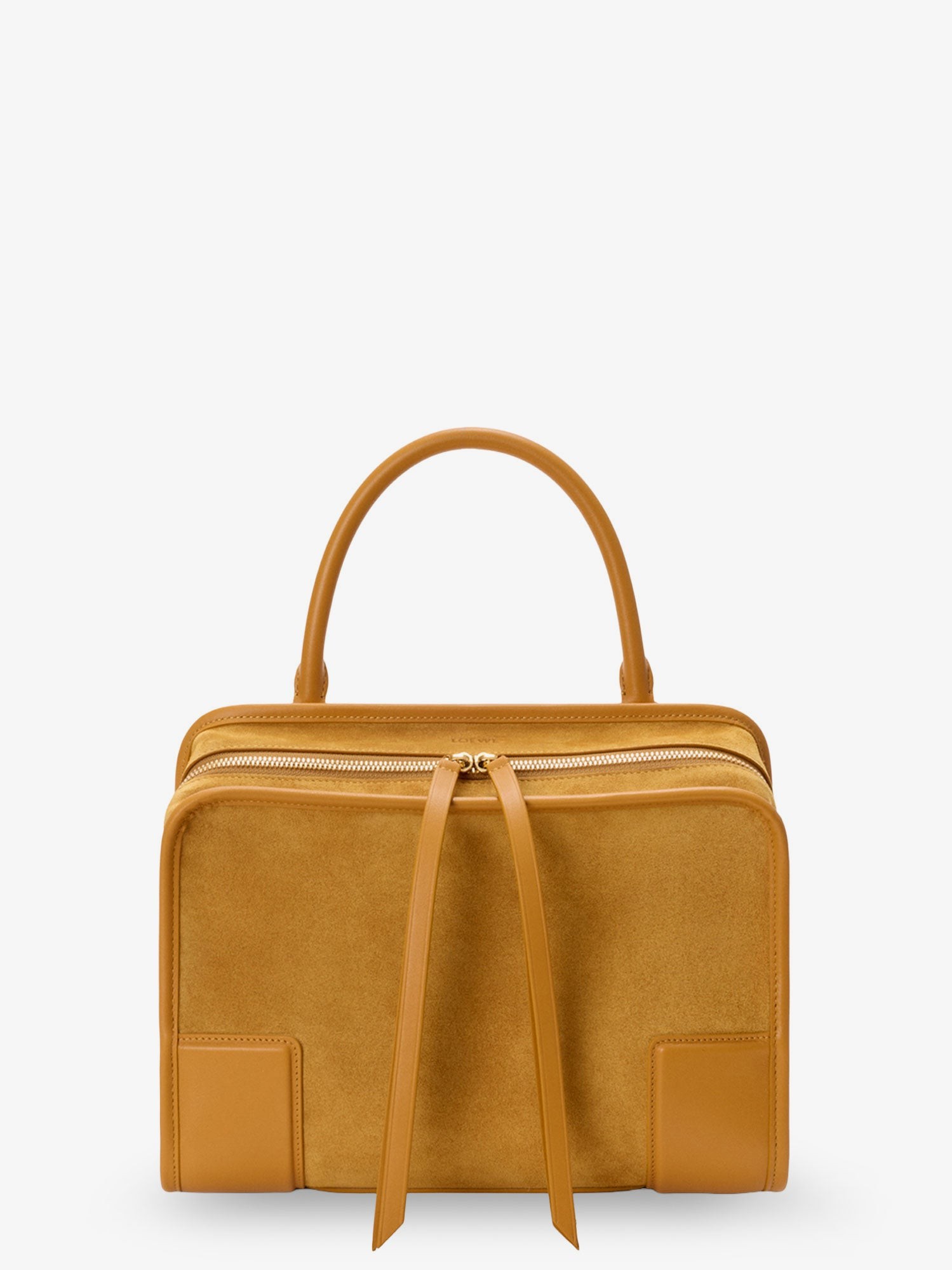 Amazona 180 Medium Suede Shoulder Bag : Color - OCHRE