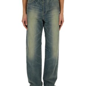 Explore the authentic Kenzo men's ASAGAO STRAIGHT JEANS 'KENZO CREATIONS' in Blue
