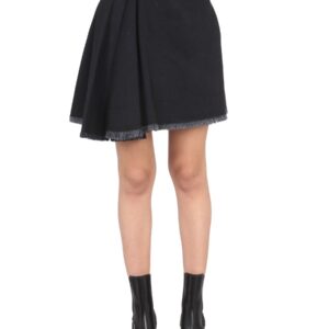 Explore the authentic Alexander Mcqueen women's ASYMMETRICAL MINI SKIRT in Black