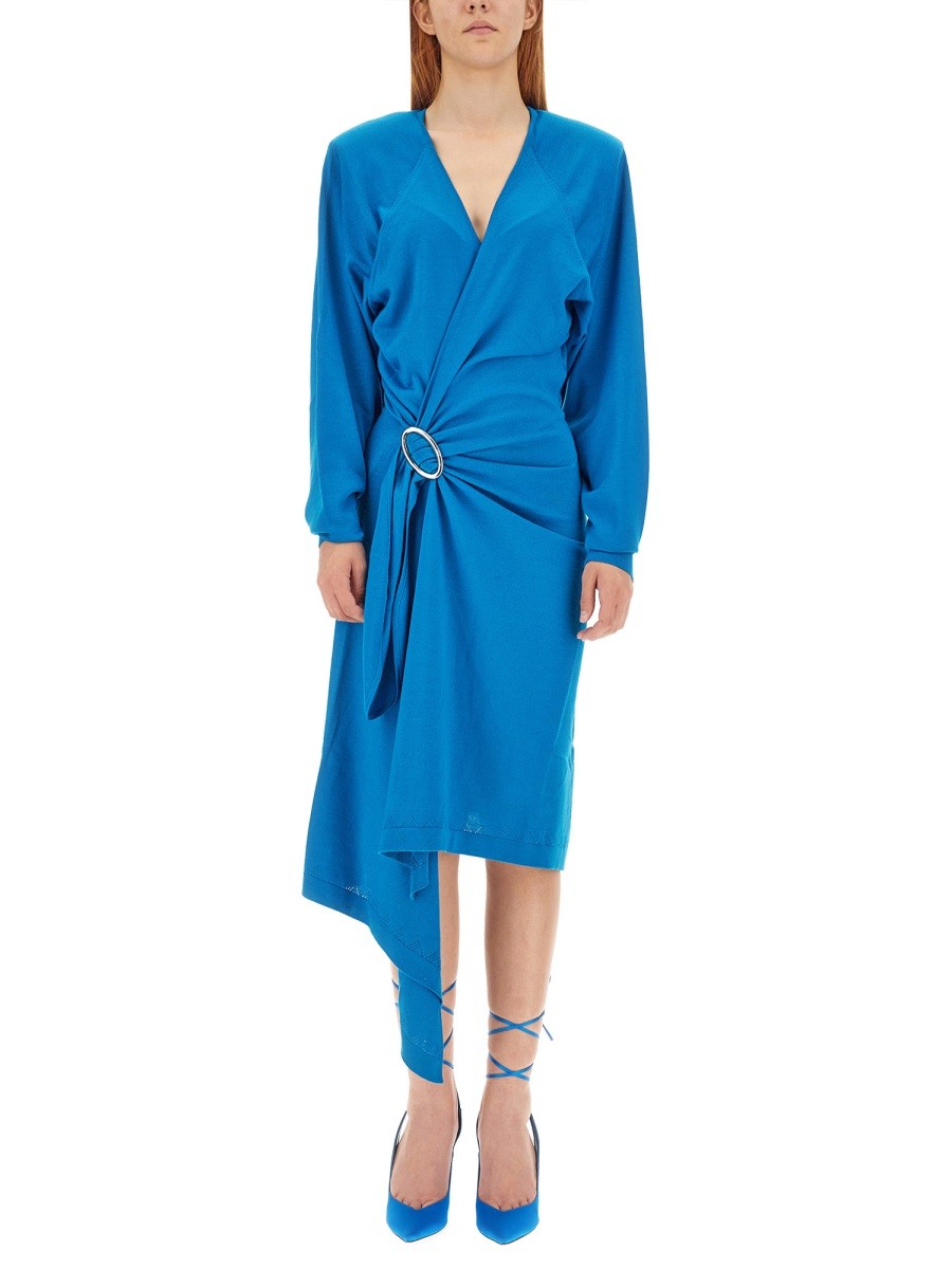 Elevate your look with the The Attico women's ATWELL MIDI DRESS in Blue
