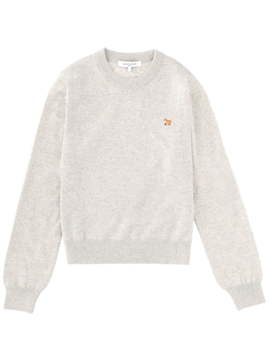Discover the authentic Maison Kitsune women's MAGLIA "BABY FOX" in Grey