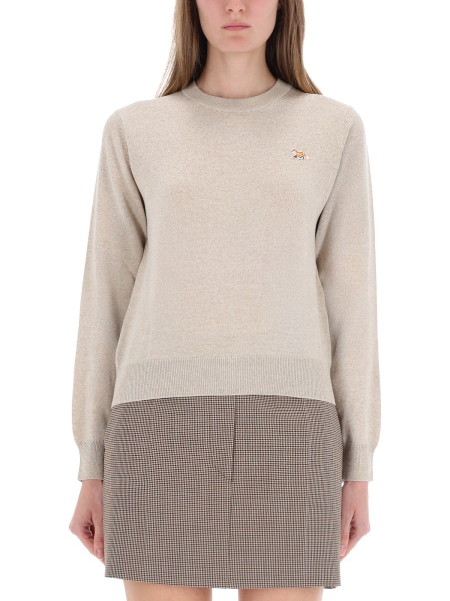 Discover the authentic Maison Kitsune women's MAGLIA "BABY FOX" in beige
