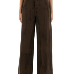 Elevate your look with the GANNI women's BAGGY PANTS in Brown