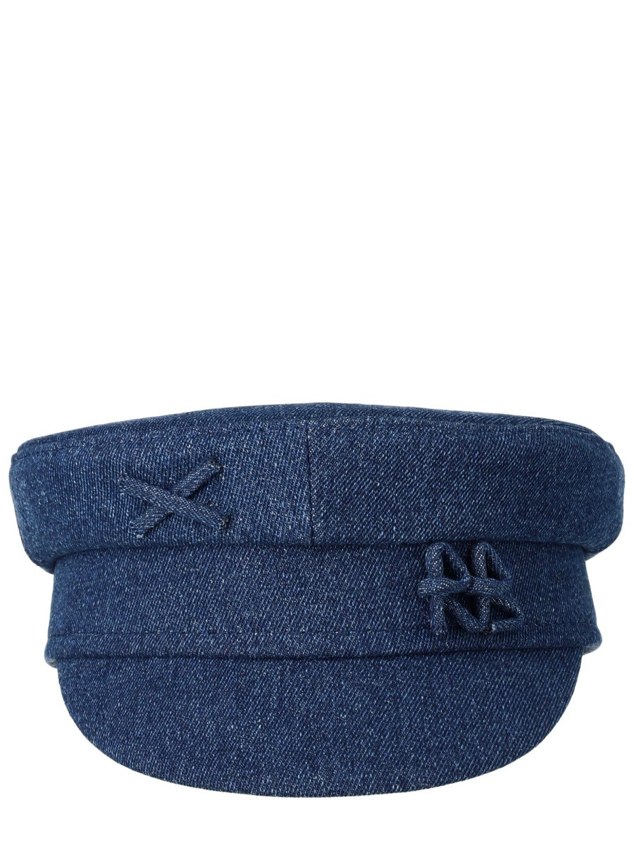 Refresh your wardrobe with the RUSLAN BAGINSKIY women's "BAKER BOY" HAT in Blue