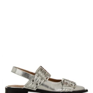 Discover the authentic GANNI women's BALLERINA WITH BUCKLE in Silver