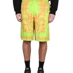 Discover the authentic Versace men's BAROQUE SHORTS 660 in GREEN