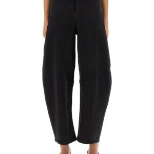 Discover the authentic SELF-PORTRAIT women's "BARREL LEG" JEANS in Black