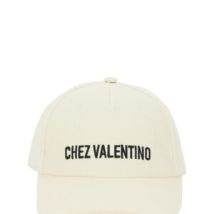 Explore the authentic Valentino Garavani women's BASEBALL CAP WITH EMBROIDERY in Ivory