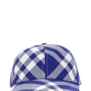 Explore the authentic Burberry unisex BASEBALL CAP WITH TARTAN PATTERN in Purple
