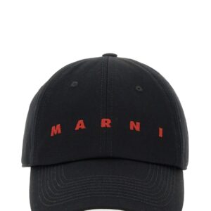 Elevate your look with the Marni men's BASEBALL HAT WITH LOGO in Black