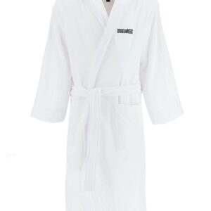 Refresh your wardrobe with the Dsquared2 unisex BATHROBE WITH LOGO in White
