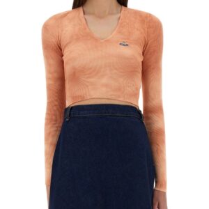 Explore the authentic Vivienne Westwood women's "BEA CROPPED" TOP in Pink