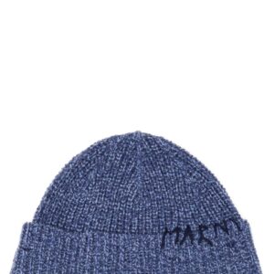 Discover the authentic Marni women's BEANIE HAT WITH "MARNI MENDING" EMBROIDERY in Blue