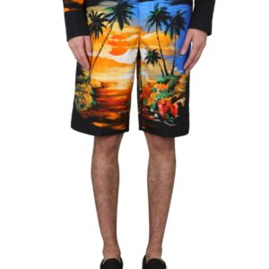 Explore the authentic Dolce & Gabbana men's BERMUDA SHORTS WITH HAWAII PRINT in MULTICOLOUR