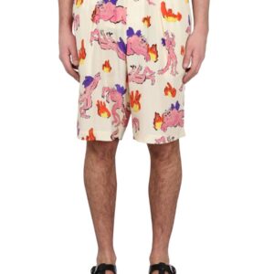Discover the authentic Marni men's BERMUDA SHORTS WITH PRINT in Ivory