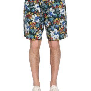 Refresh your wardrobe with the YMC men's BERMUDA WITH FLORAL PRINT in MULTICOLOUR