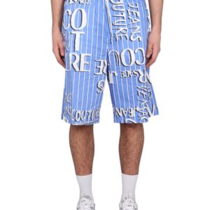 Explore the authentic Versace Jeans Couture men's BERMUDA WITH LOGO in Azure