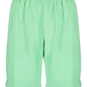 Refresh your wardrobe with the msgm men's BERMUDA WITH LOGO in GREEN