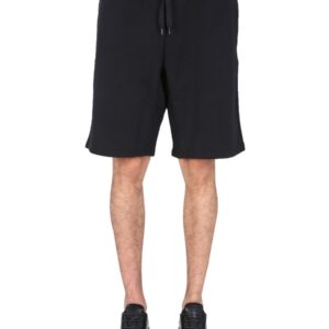 Explore the authentic Moschino men's BERMUDA WITH LOGO EMBROIDERED in Black