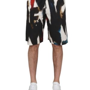 Explore the authentic Alexander Mcqueen men's BERMUDA WITH LOGO PRINT in MULTICOLOUR