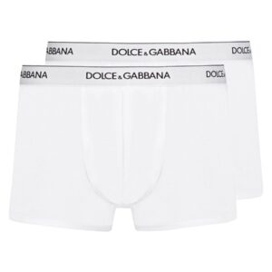 Refresh your wardrobe with the Dolce & Gabbana men's BI-PACK BOXER REGULAR in White