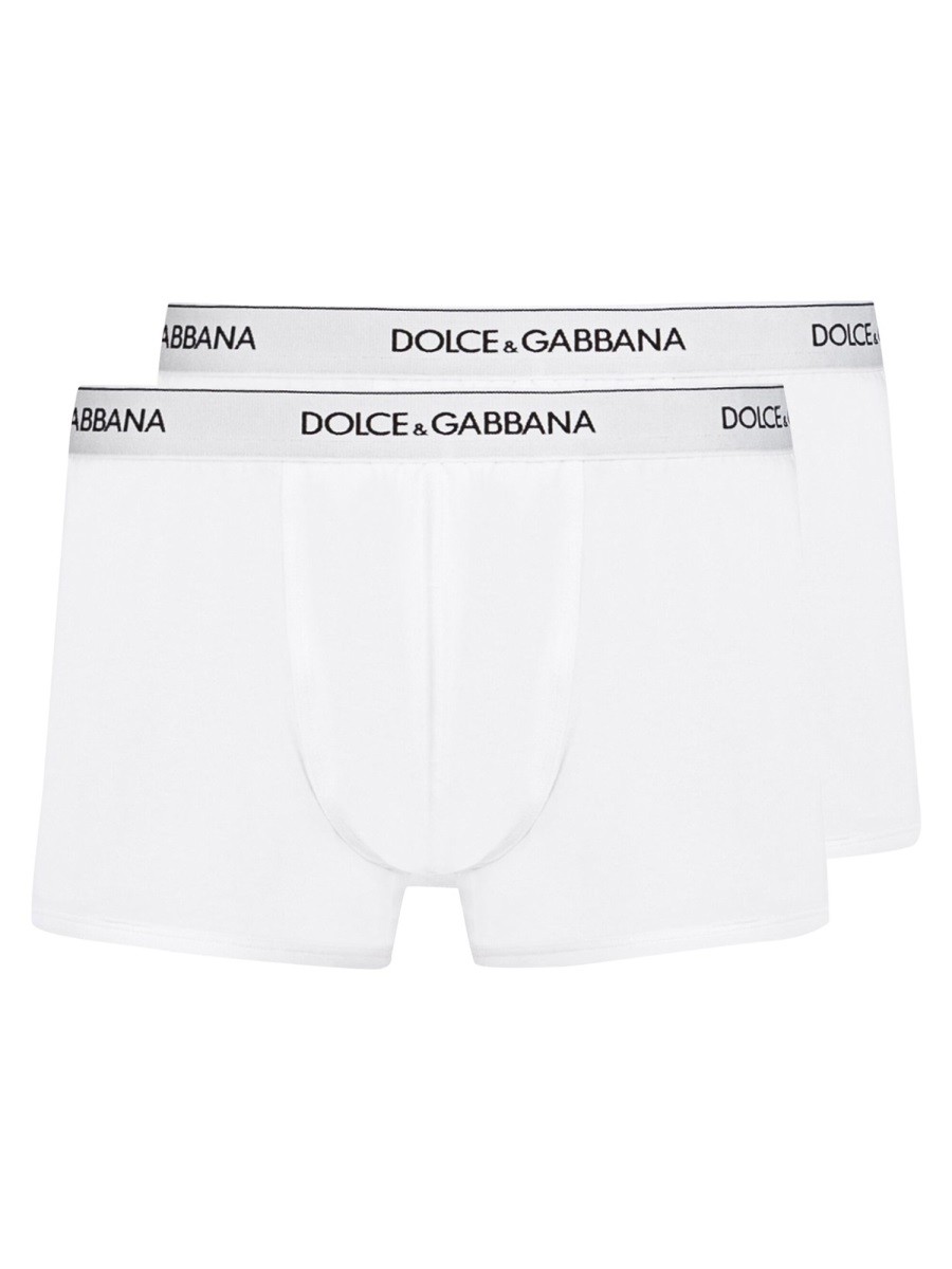 Refresh your wardrobe with the Dolce & Gabbana men's BI-PACK BOXER REGULAR in White