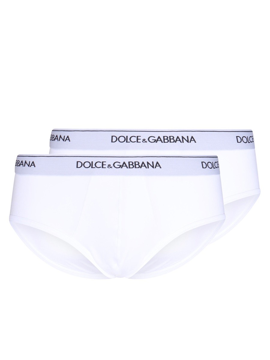 Explore the authentic Dolce & Gabbana men's BI-PACK BRANDO BRIEFS in White