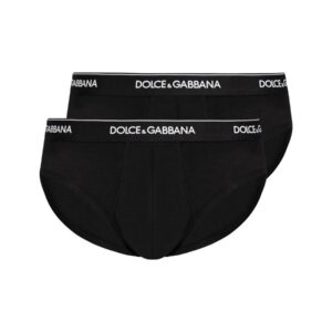 Discover the authentic Dolce & Gabbana men's BI-PACK BRIEFS "BRANDO" in Black