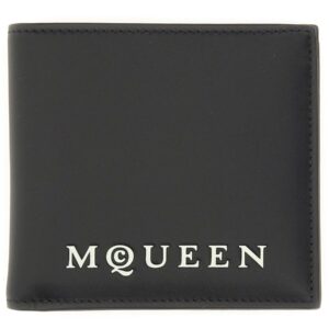 Explore the authentic Alexander Mcqueen men's BIFOLD WALLET WITH LOGO in Black