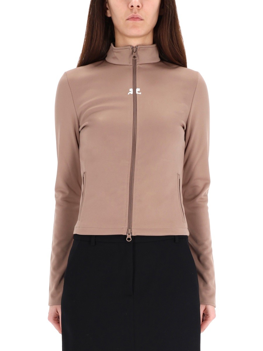 Refresh your wardrobe with the COURREGES women's "BIKER" JACKET in Brown