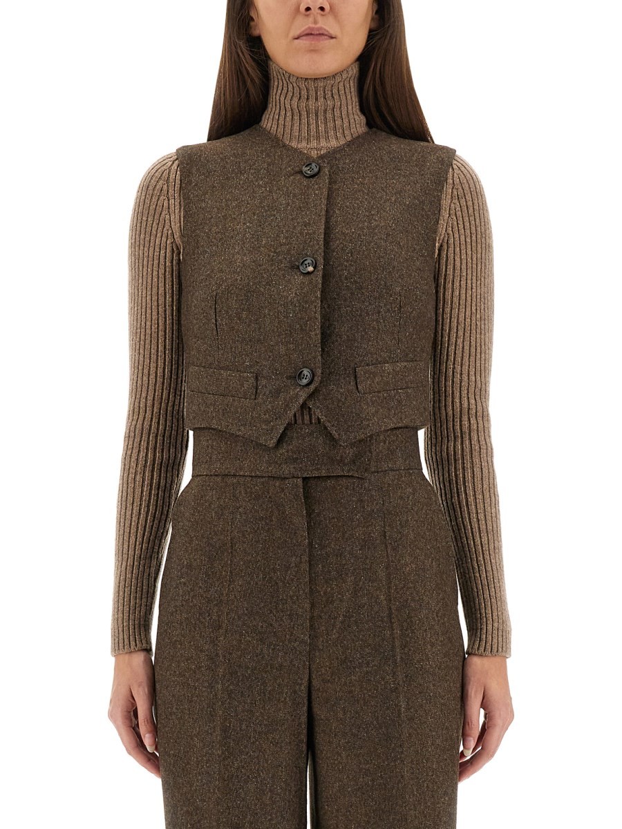 Discover the authentic Max Mara women's "BIKINI1234" VEST in Brown