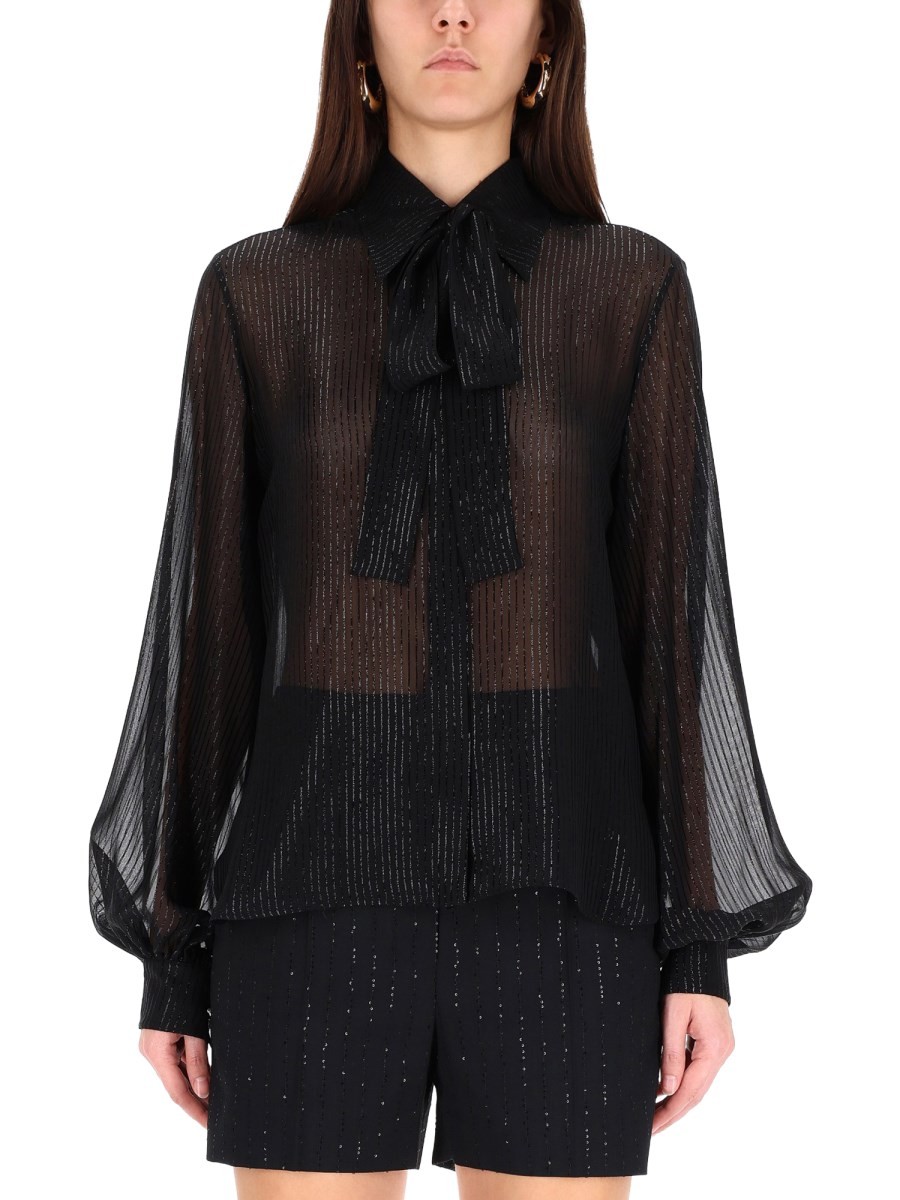 Refresh your wardrobe with the Max Mara women's BLOUSE WITH BOW in Black