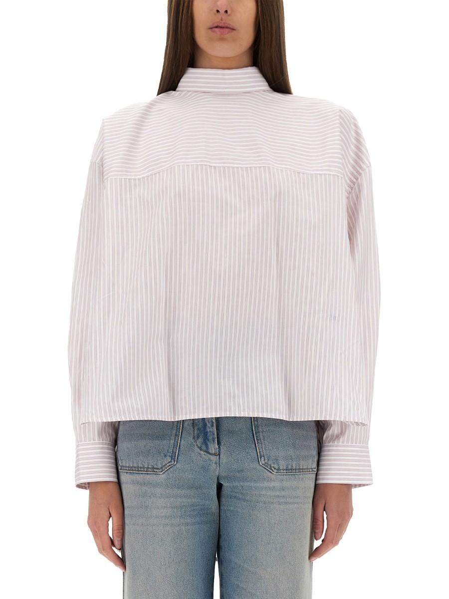 Explore the authentic Victoria Beckham women's BLOUSE WITH KNOTTED COLLAR in Pink