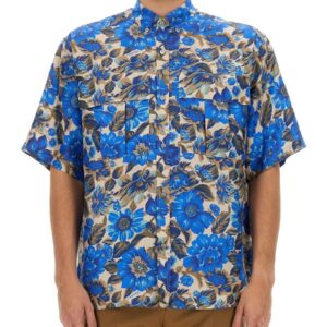 Explore the authentic Moschino men's BLUE FLOWERS ALLOVER PRINT SHIRT in MULTICOLOUR