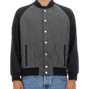 Explore the authentic Balmain men's BOMBER JACKET WITH LOGO in MULTICOLOUR