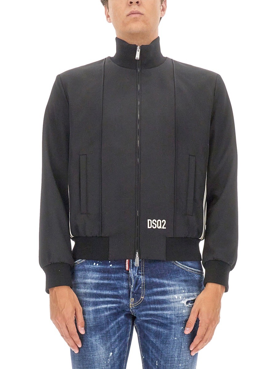 Refresh your wardrobe with the Dsquared2 men's BOMBER JACKET in Black