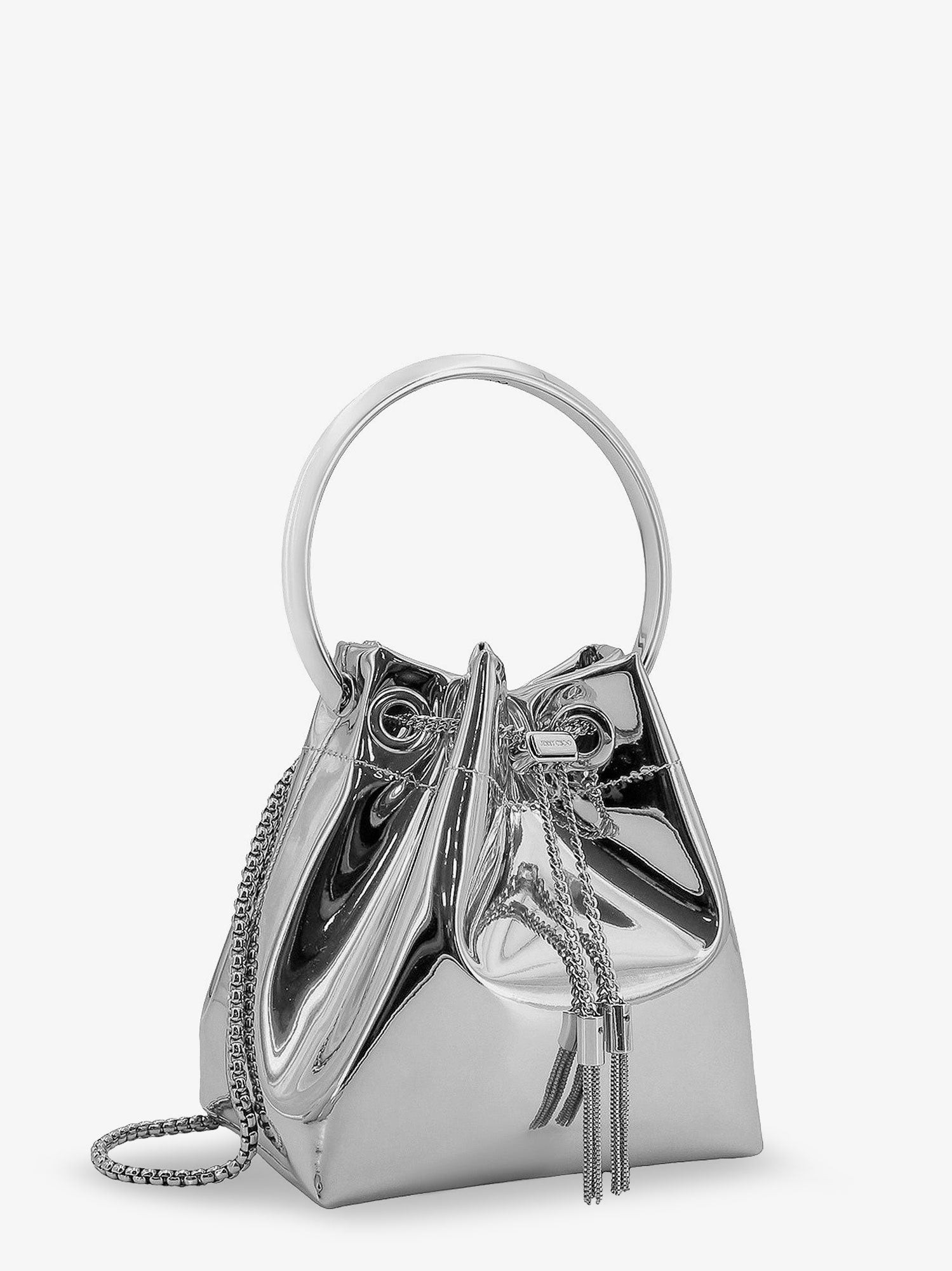 JIMMY CHOO – Bonbon bucket bag in mirrored fabric : Color - Silver, Size - UNI - Image 3